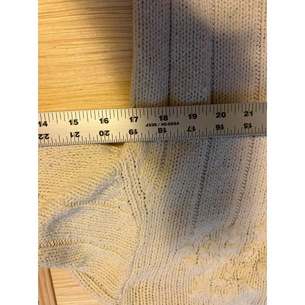 Orvis Women's M Cream Silk Cotton Floral Embroidered Button Cardigan Sweater
